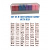 Set of 8 Customise 30mm x 10mm Pre-Inked Name Stamp | Teacher's Stamp | School Homework Comments | Rubber Stamp (English/Chinese)